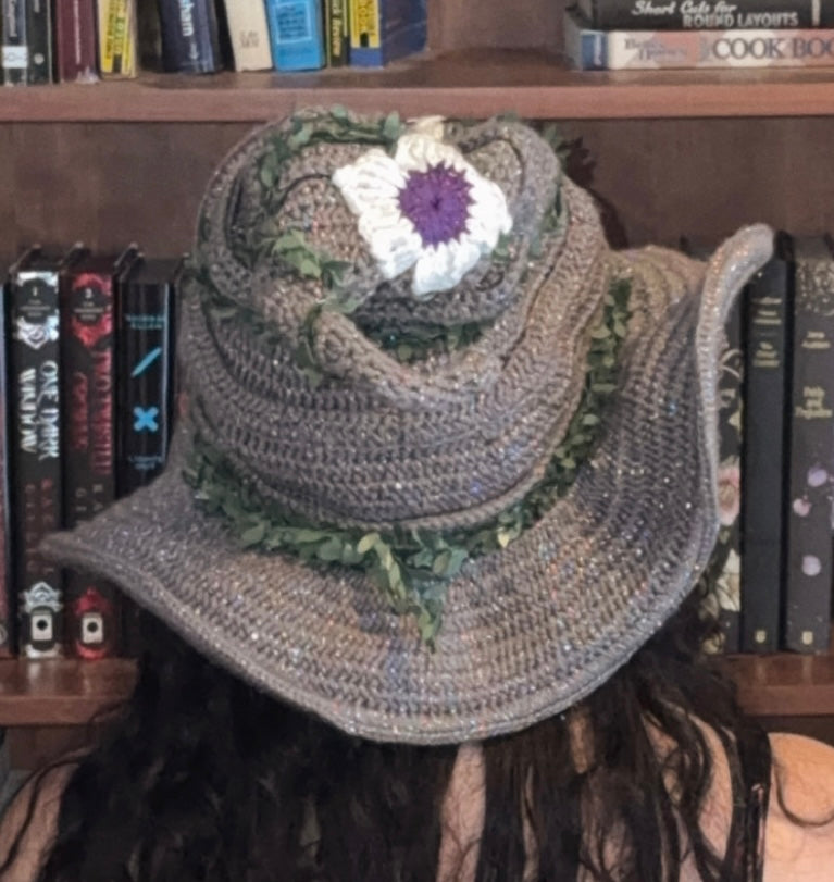 Garden Hag Witch Hat | Hand Crocheted with Flowers & Vines