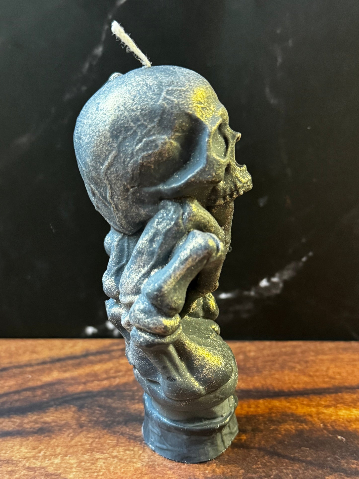 The Scribe's Regret Candle | Gothic Skull Candle | Dark Academia Decor | Unique Macabre Art | Hand-Poured Ritual Candle
