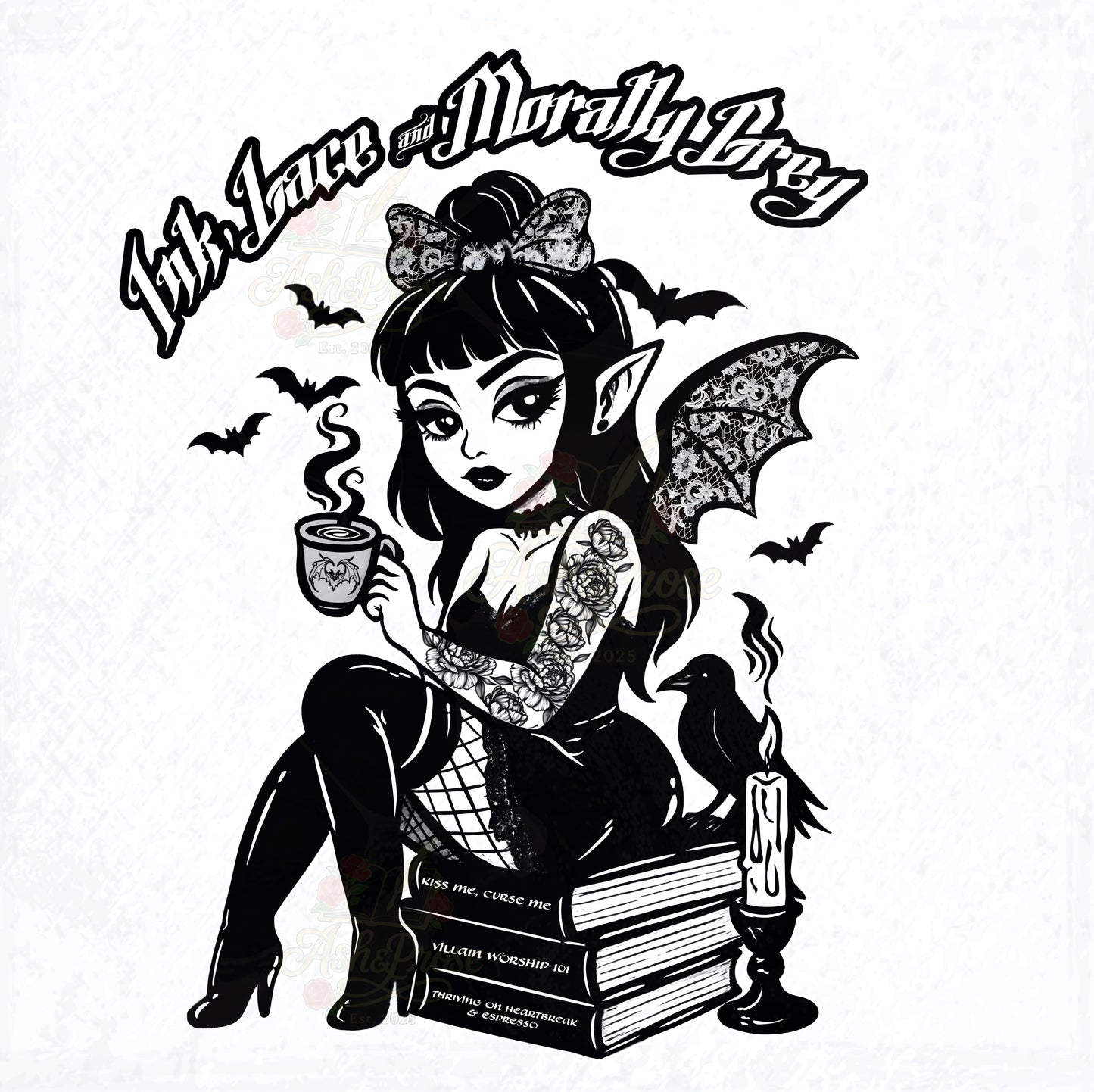 Ink, Lace & Morally Grey T-Shirt | Dark Romance Bookish Apparel