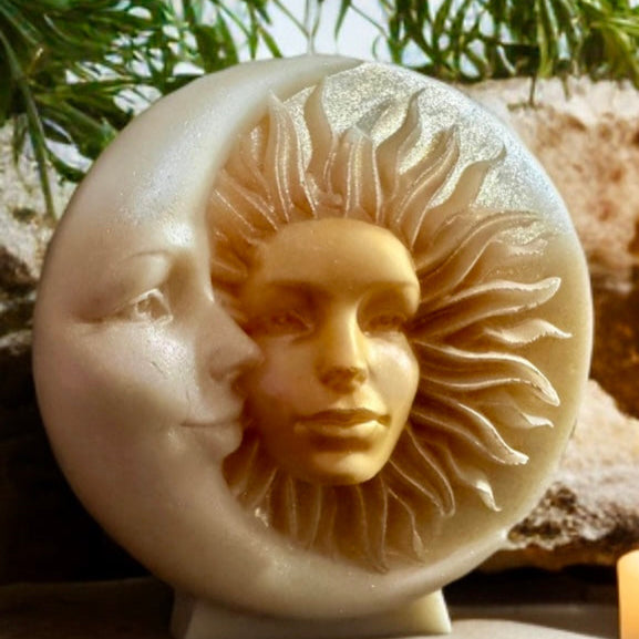 Sun & Moon Pillar Candle | Celestial Candle | Sweet & Enchanted Scent | Magical Home Decor | Dark Academia | Hand-Poured Soy Wax