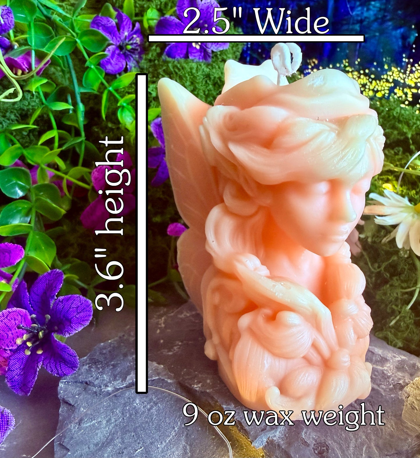 May Queen’s Ritual Sculptural Fairy Pillar Candle