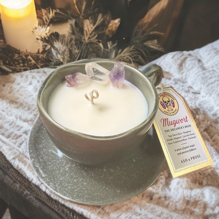 Mugwort "The Dreamer's Brew" Candle | Ethereal Folklore & Lavender