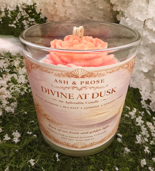 Divine at Dusk Aphrodite Candle – Floral, Rose Quartz, Moonstone Bracelet Set