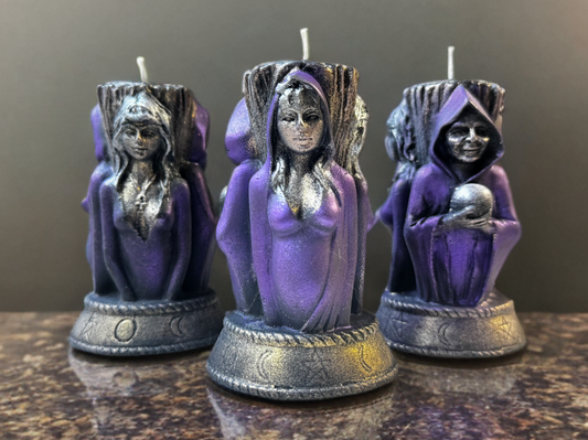 The Crossroads Altar | Hecate Triple Goddess Candle | Witchy Decor | Magical Altar Candle | Hand-Poured Soy Wax