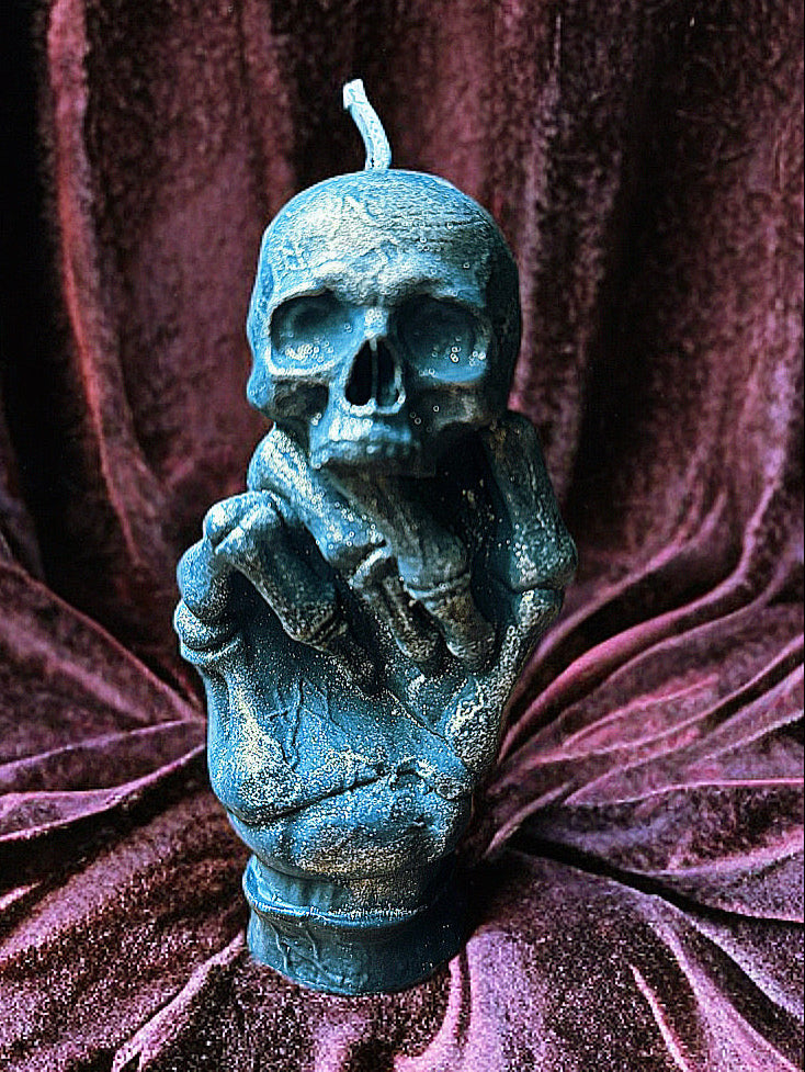 The Scribe's Regret Candle | Gothic Skull Candle | Dark Academia Decor | Unique Macabre Art | Hand-Poured Ritual Candle