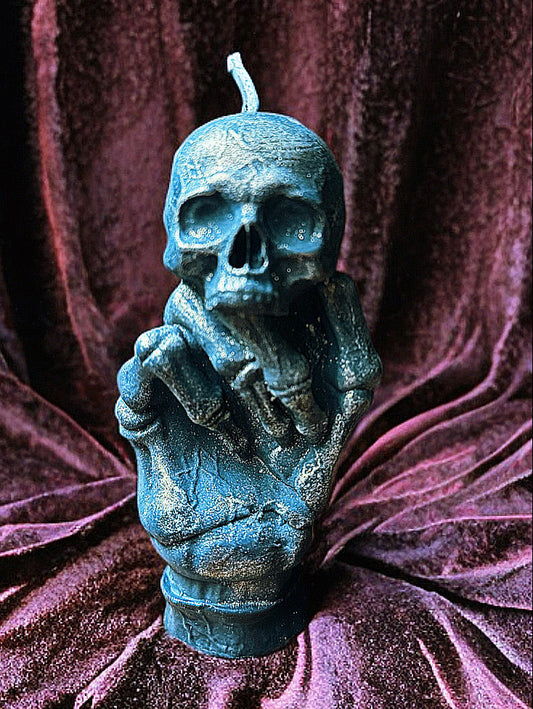 The Scribe's Regret Candle | Gothic Skull Candle | Dark Academia Decor | Unique Macabre Art | Hand-Poured Ritual Candle