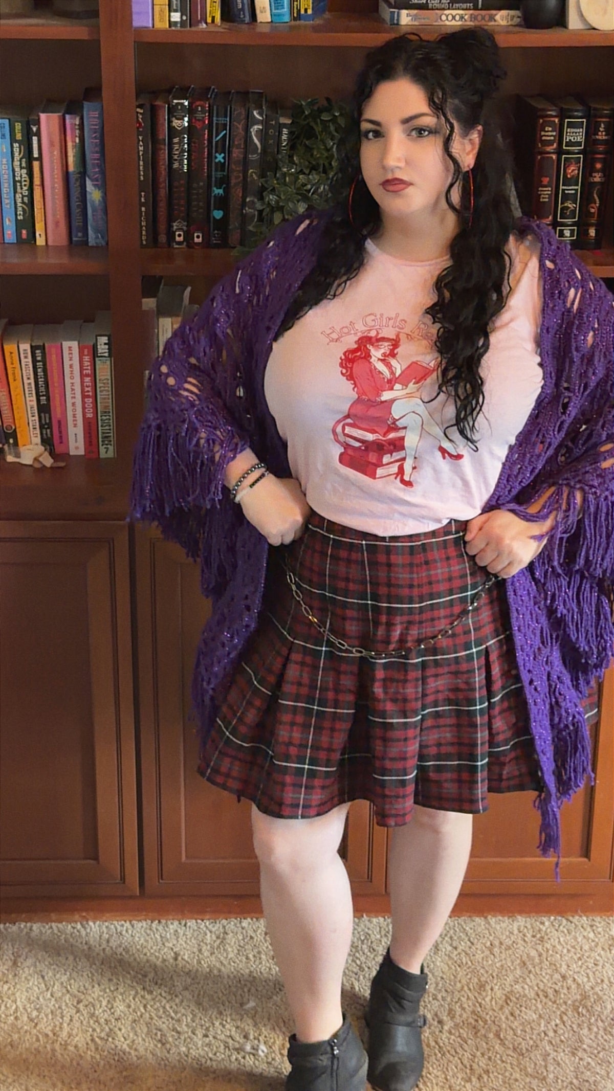 Crochet Skull Shawl | The Lost Souls Shawl in Sparkling Purple Rain