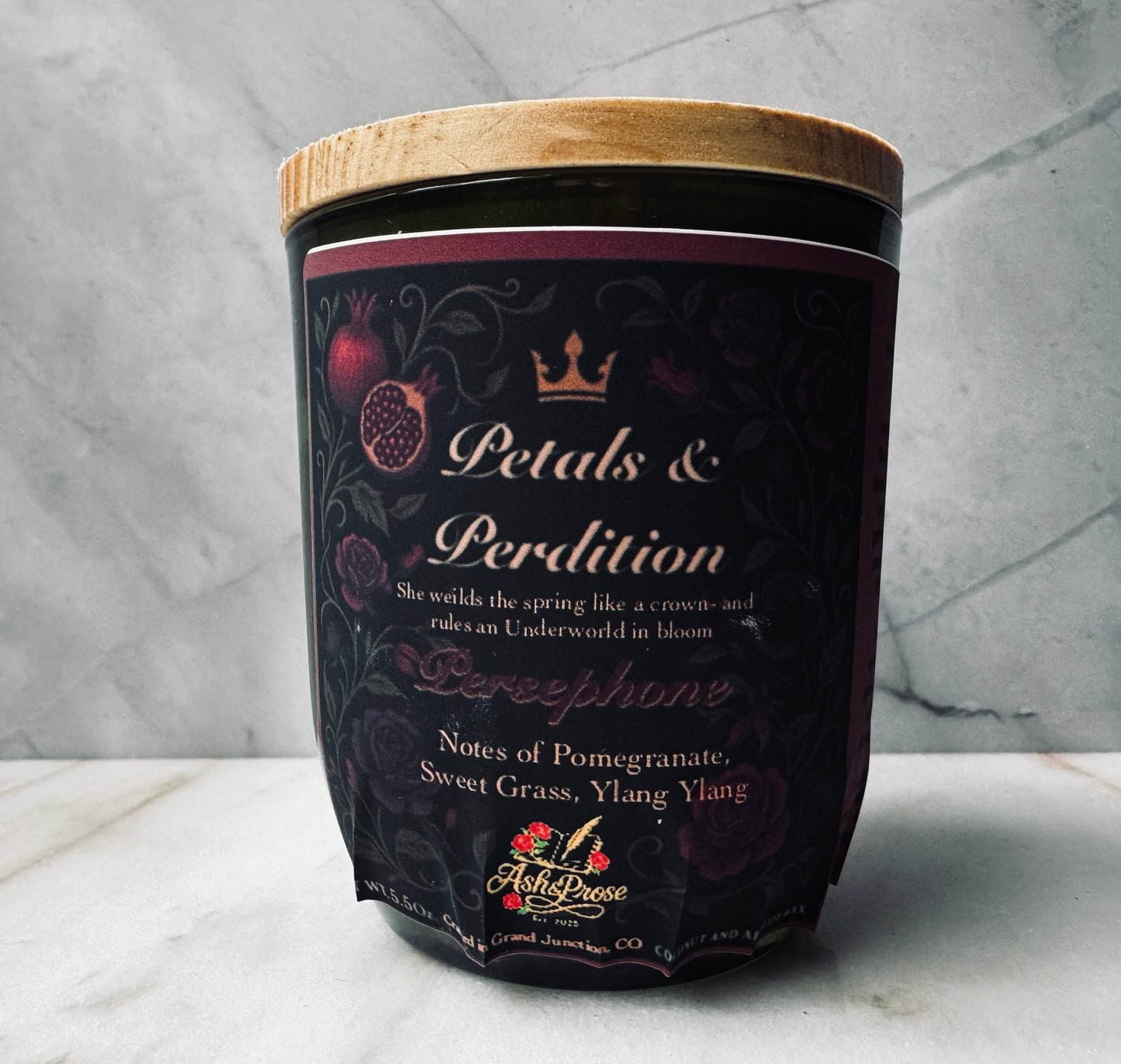 Hades & Persephone Candle Set ∣ God & Goddess Mythology Gift ∣ Garnet & Hematite Crystals ∣ Dark Romance Candles