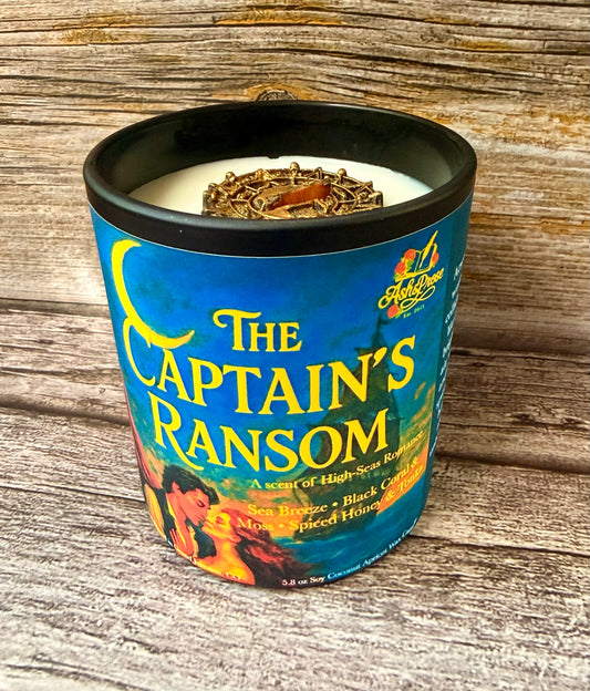 Product photo- jar candle with wax dubloon