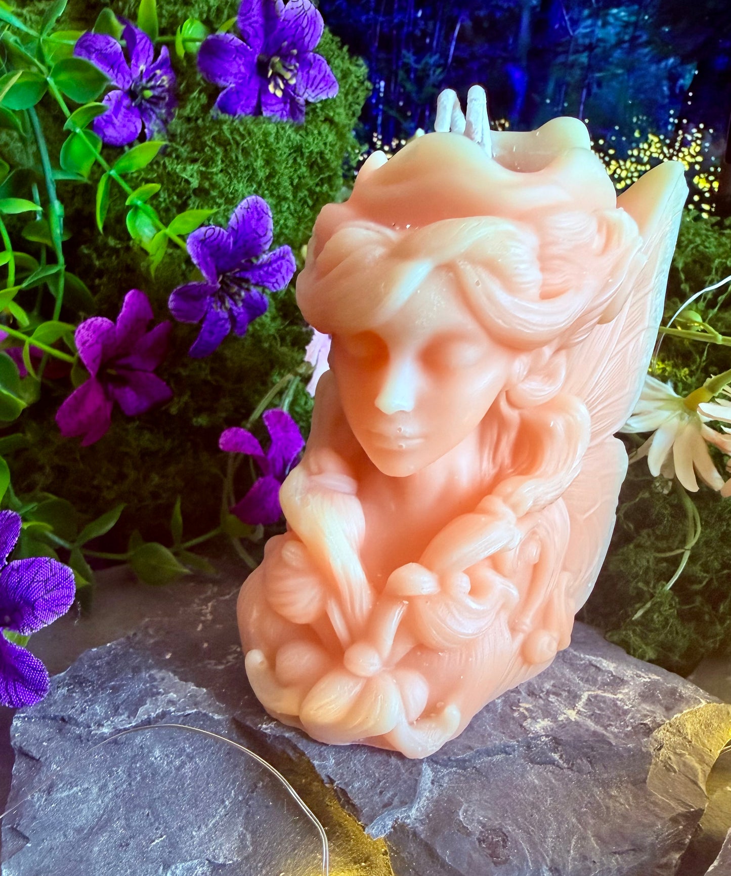 May Queen’s Ritual Sculptural Fairy Pillar Candle