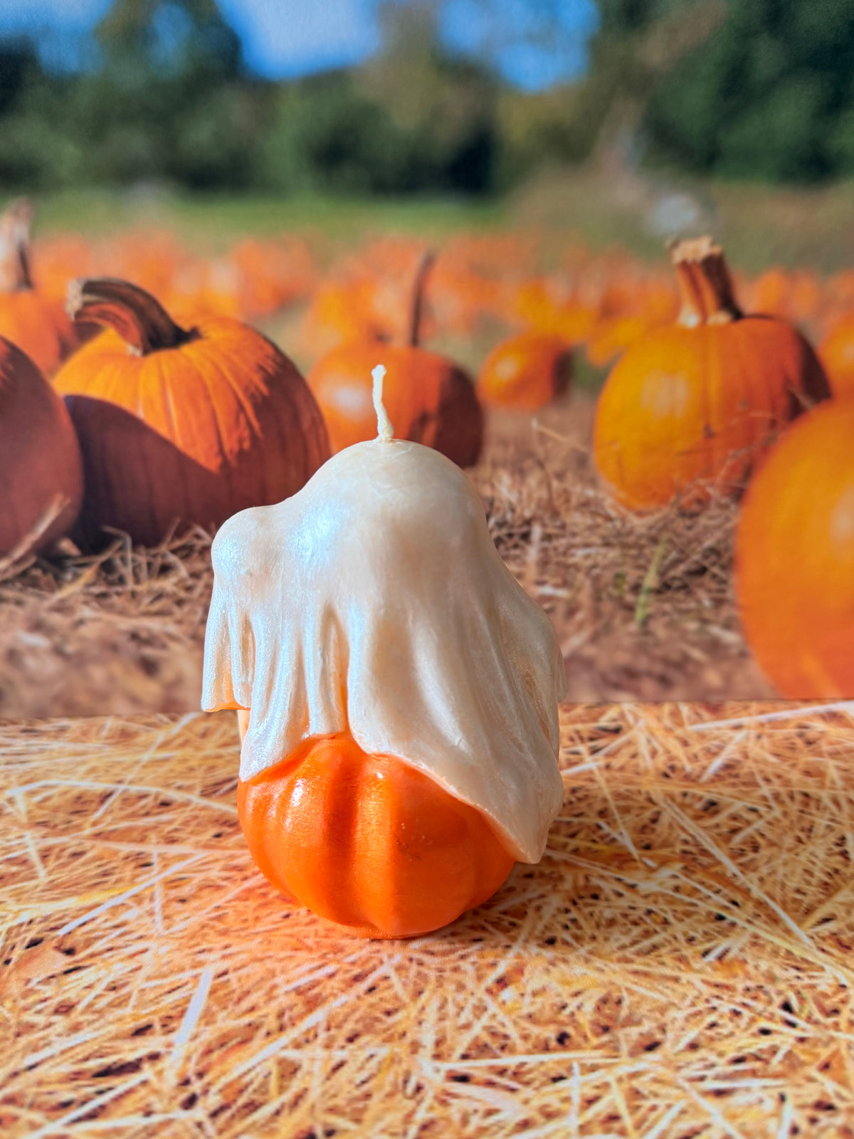 Pumpkin Patch Ghost Candle | Hand-Poured Soy Wax with Fig & Warm Spices